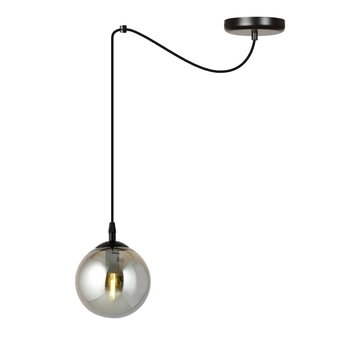Emibig - Lampa wisząca Gigi 1 BL grafit - wysokość max 200 cm, stal lakierowana, szkło