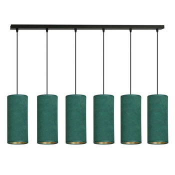 Emibig - Lampa wisząca Bente 6 bl green - wysokość max 100 cm, stal lakierowana, abażur