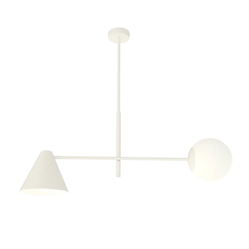 Emibig - Lampa sufitowa Hermes 2 white - szerokość 70 cm, stal malowana proszkowo, szkło