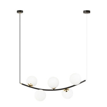 Emibig - Lampa wisząca Ritz 5 opal - szerokość 80 cm, stal lakierowana proszkowo