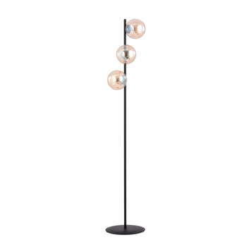 Emibig - Lampa stojąca Rossi LP3 miodowa - wysokość 150 cm, stal lakierowana, szkło