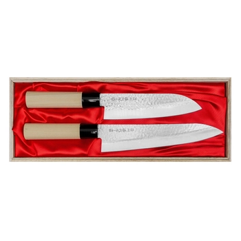 Satake Cutlery - Zestaw 2 noży Szefa + Santoku | Magoroku Saku HG8611W