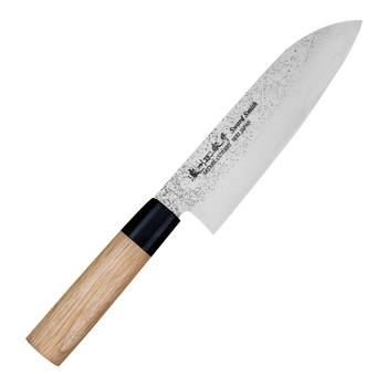 Satake Cutlery - Nóż Santoku - długość ostrza 17 cm | Nashiji Natural 801-416