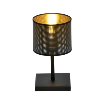 Emibig - Lampa stołowa Jordan LN1 black/gold - wysokość 32 cm, stal lakierowana, abażur