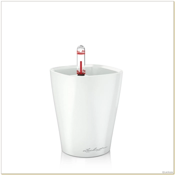 Lechuza - Doniczka Mini Deltini - wysokość 13 cm, biała, połysk