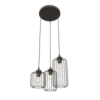 Emibig - Lampa wisząca Vander 3 PREM BL black - wysokość max 140 cm, stal malowana proszkowo