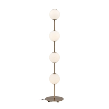 UMAGE (Vita) - Lampa podłogowa Audrey - biała, mosiężny akcent