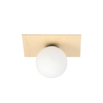 Emibig - Lampa sufitowa Kenzo 1A - szerokość 25 cm, stal lakierowana, sklejka, szkło