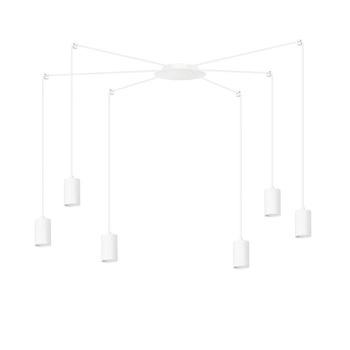 Emibig - Lampa wisząca Traker 6 BL white - wysokość  200 cm max, stal lakierowana