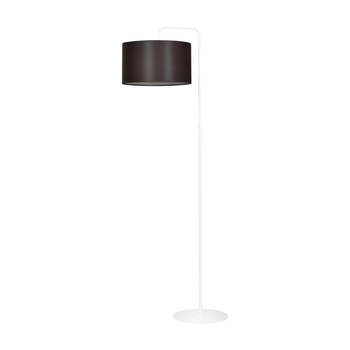 Emibig - Lampa stojąca Trapo LP1 BL white/wenge - wysokość 150 cm, stal lakierowana, abażur