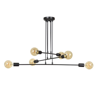 Emibig - Lampa wisząca Multipo 6 black - wysokość max 100 cm, stal lakierowana