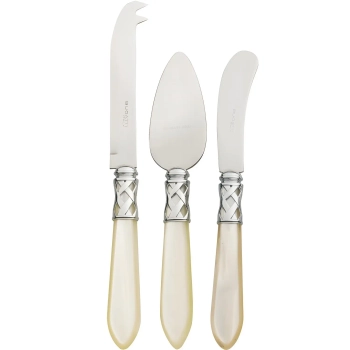 Casa Bugatti - Zestaw noży do sera Aladdin – perłowa kość słoniowa, 3 elementy