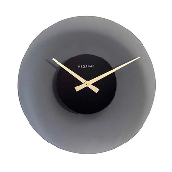 NeXtime – Zegar ścienny Float ze szkła, cichy mechanizm, szary, 40 cm
