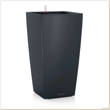 Lechuza - Doniczka Cubico Color 22 - wysokość 41 cm, szara, matowa