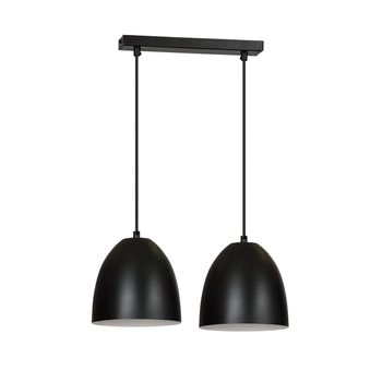 Emibig - Lampa wisząca Lenox 2 black/white - wysokość max 100 cm, stal lakierowana