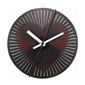 NeXtime – Zegar ścienny Motion Heart z efektem kinegramu, czerwony metal, 30 cm