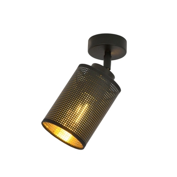Emibig - Lampa sufitowa Bronx 1 black - szerokość 10 cm, stal lakierowana, abażur