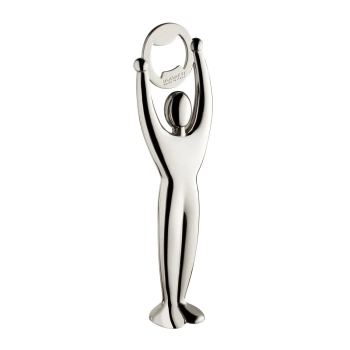 Casa Bugatti – Otwieracz do butelek GYM – srebrny, błyszczące wykończenie, 19 cm