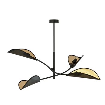 Emibig - Lampa sufitowa Lotus 4 black/gold - wysokość 51 cm, stal lakierowana, abażur