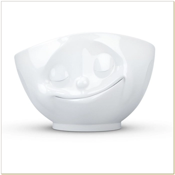 58Products - Miseczka "Szczęśliwy" - pojemność 500 ml,  biała