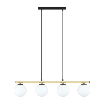 Emibig - Lampa wisząca Allora 4 BL black - szerokość 85 cm, stal lakierowana, szkło