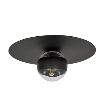 Emibig - Plafon sufitowy Solar 1 black/stripe - szerokość 43 cm, stal lakierowana, szkło