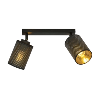 Emibig - Lampa sufitowa Bronx 2 black - szerokość 36 cm, stal lakierowana, abażur