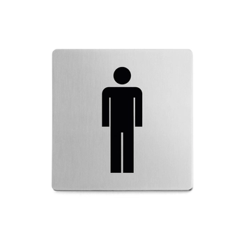 Zack - Znaczek informacyjny "dla mężczyzn" INDICI - stal nierdzewna matowa, wymiary: 8x8 cm
