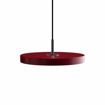 UMAGE (Vita) - Lampa Asteria Plus Mini - czerwona, średnica 43 cm, czarny dekor