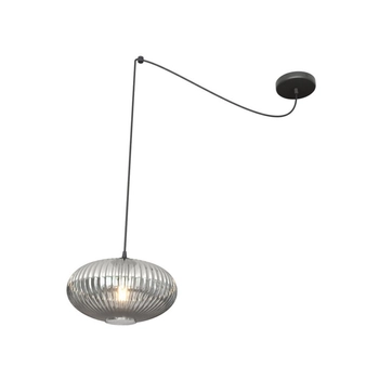 Emibig - Lampa wisząca Origo 1 BL grafit - wysokość max 200 cm, stal lakierowana proszkowo, szkło