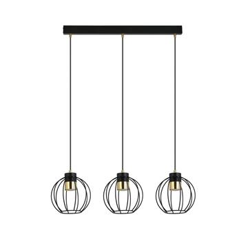 Emibig - Lampa wisząca Ajax 3 black - szerokość 80 cm, stal lakierowana