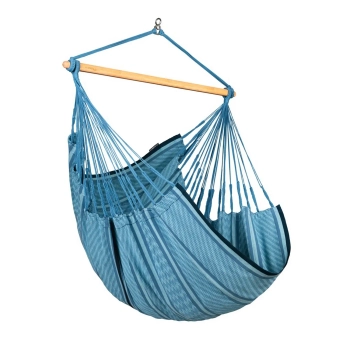 LaSiesta - Habana - Fotel hamakowy Comfort wykonany z bawełny organicznej, odcienie ciemnoniebieskiego