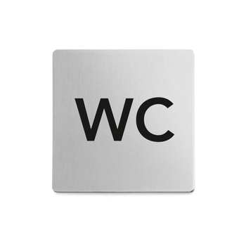 Zack - Znaczek informacyjny "WC" INDICI - stal nierdzewna matowa, wymiary: 8x8 cm