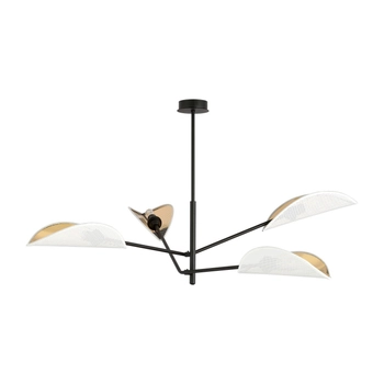 Emibig - Lampa sufitowa Vene 4 white/gold - wysokość 51 cm, stal lakierowana, abażur
