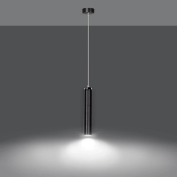 Emibig - Lampa wisząca Luna 1 black - wysokość max 100 cm, stal lakierowana