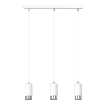 Emibig - Lampa wisząca Fumiko 3 white/chrome - wysokość max 100 cm, stal lakierowana