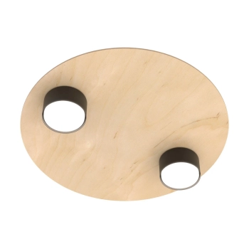 Emibig – Lampa sufitowa PIXO z naturalnej sklejki, 2-punktowa