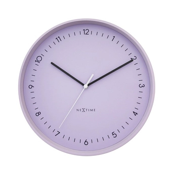 NeXtime – Zegar ścienny Berlin L, metalowy, lawendowy, 40 cm