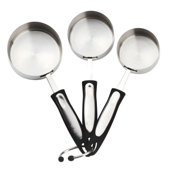 Casa Bugatti - Zestaw miarek kuchennych Elypto – stal nierdzewna, 3 sztuki