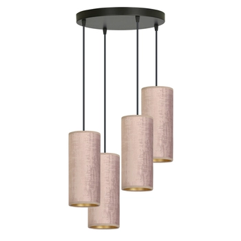 Emibig - Lampa wisząca Bente 4 bl premium rose - wysokość max 100 cm, stal lakierowana, abażur