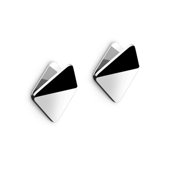 Zack - zestaw 2 kwadratowych wieszaków OLFO - długość 4,50 cm, stal  polerowana