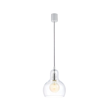 Kaspa - lampa wisząca Longis 1 - średnica 18,50 cm, czarno - biała, transparent