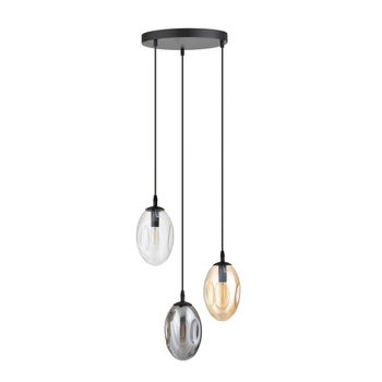 Emibig - Lampa wisząca Astral 3 BL mix - wysokość max 100 cm, stal lakierowana, szkło