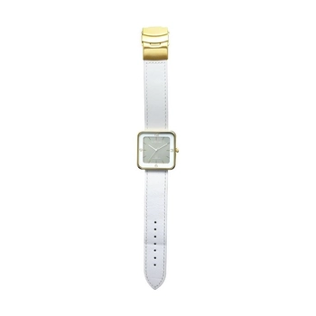 NeXtime – Zegarek męski Square Wrist z kwadratową tarczą – biały, złote detale