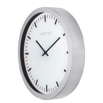 NeXtime – Zegar ścienny Magic ze szkła, biały, 35x25 cm