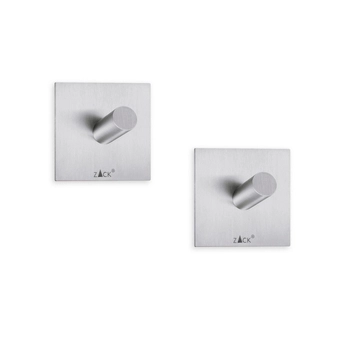 Zack - Zestaw 2 kwadratowych haczyków PECO - stal nierdzewna matowa, wymiary: 4,20x4,20 cm