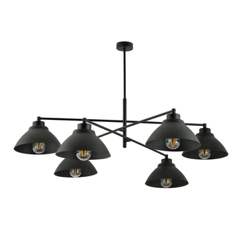 Emibig - Lampa sufitowa Maverick 6 black - wysokość 60 cm, stal lakierowana,
