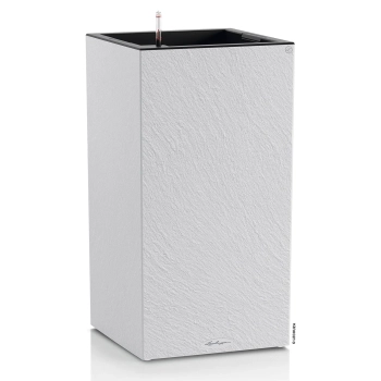 Lechuza CANTO Slatestone Kolumna 40 – donica z efektem kamienia łupkowego, jasnoszara