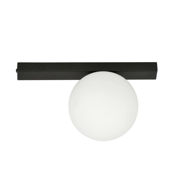 Emibig - Lampa sufitowa Fit 1 black/opal - szerokość 30 cm, stal lakierowana, szkło