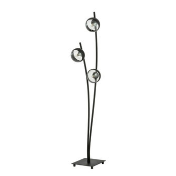 Emibig - Lampa stojąca Hunter LP3 black/stripe - wysokość 150 cm, stal lakierowana, szkło